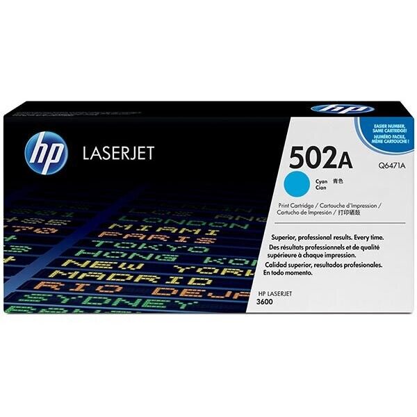 HP 502A (Q6471A) Cyan Original Toner - New Open Box