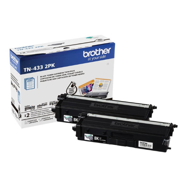 Brother High Yield Black Toner Cartridge 2-Pack (4500 Yield Each)