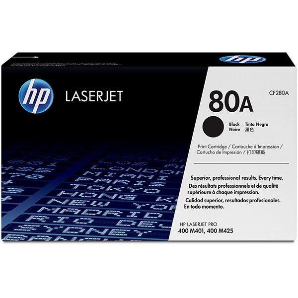 HP 80A (CF280A) Black Original LaserJet Toner Cartridge (2560 Yield)
