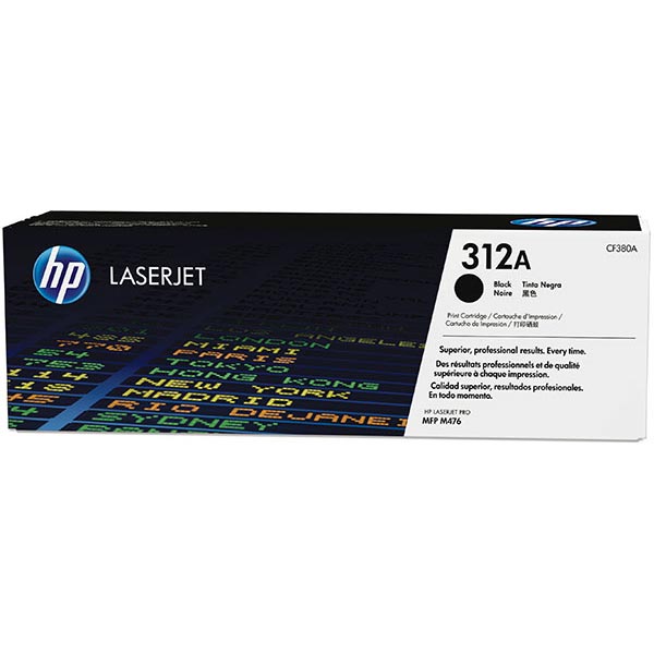 HP 312A (CF380A) Black Original LaserJet Toner Cartridge (2280 Yield)