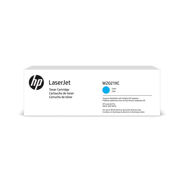 HP 414X Color LaserJet Pro M454, M455, M479, M480 MFP High Yield Cyan Contract Toner (6K Yield)