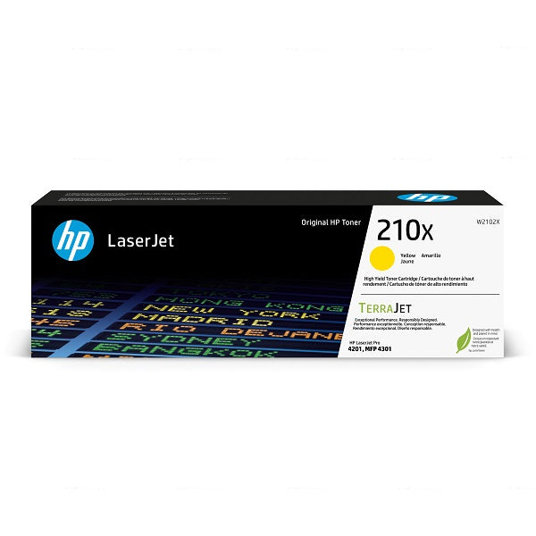 HP 210X Color LaserJet Pro 4201-4203, 4301-4303 MFP Yellow LaserJet Toner (5,500 Yield)