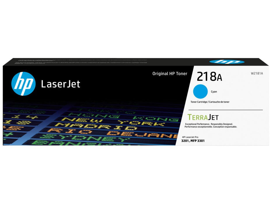 HP 218A (W2181A) Cyan Original LaserJet Toner Cartridge (1,200 Yield)