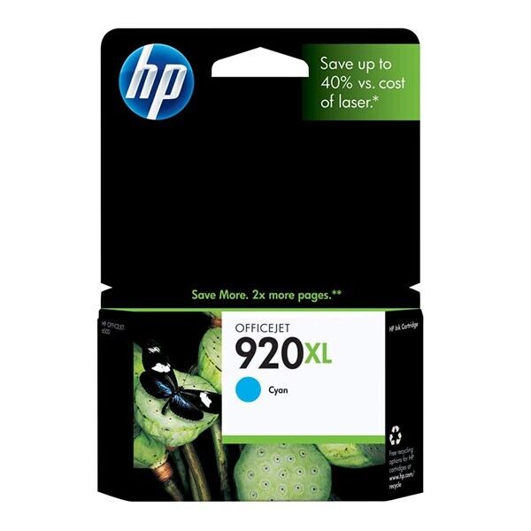 NEW Genuine HP 920XL Cyan Ink Jet Cartridge  CD972AN - open box