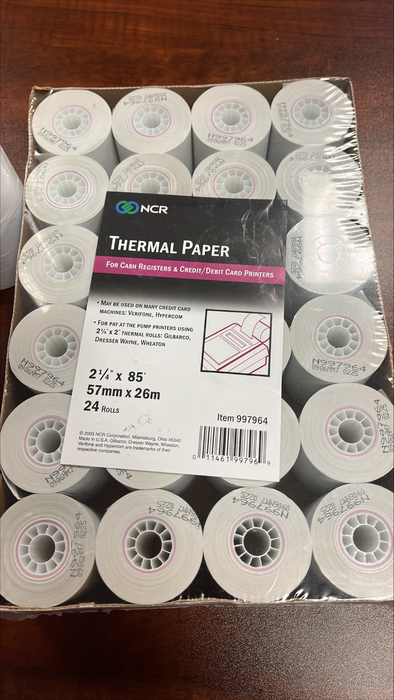NCR Company  Thermal Paper , 2.25 X 85 ft 24 Rolls Item # 997964