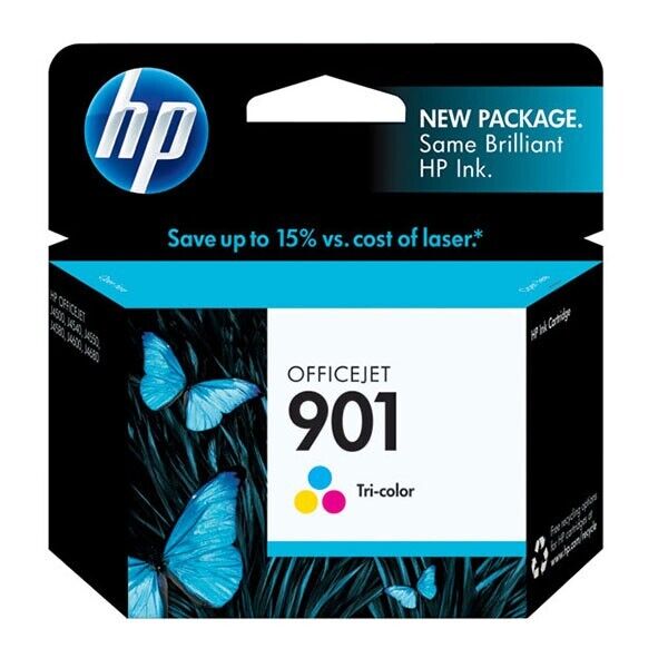 Open Box HP 901 (CC656AN) Tri-Color Original Ink Cartridge (360 Yield)