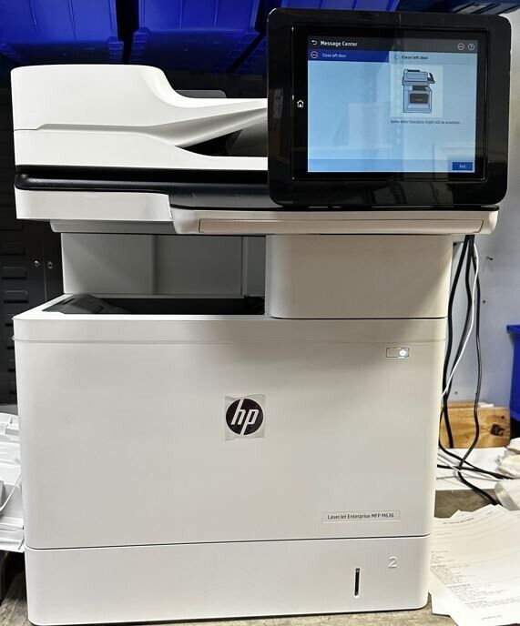 HP LaserJet Enterprise MFP M636fh Mono Workgrp Printer - Slightly used-153 pages