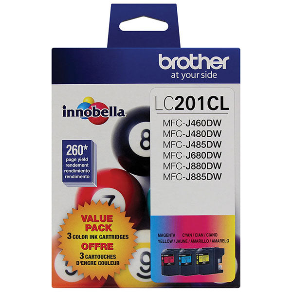 Brother Cyan/Magenta/Yellow Ink Cartridge 3-Pack (3 x 260 Yield)