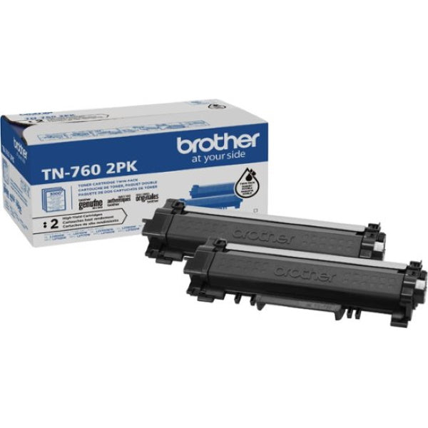 Brother High Yield Toner Cartridge Dual Pack (2 Pack of TN760) (2 x 3000 Yield)