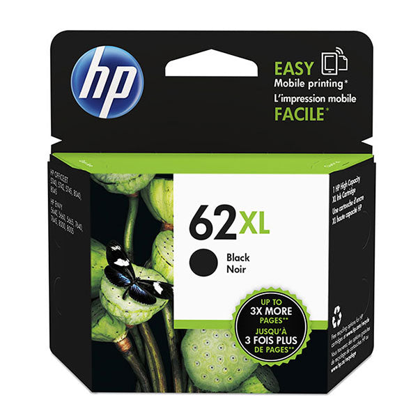 HP 62XL (C2P05AN) High Yield Black Original Ink Cartridge (600 Yield)