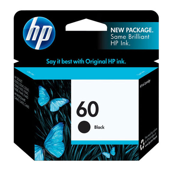 HP 60 (CC640WN) Black Original Ink Cartridge (200 Yield)