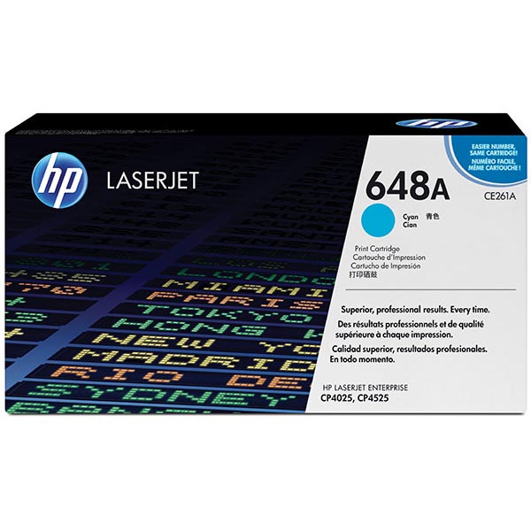 HP 648A (CE261A) Cyan Original LaserJet Toner Cartridge (11000 Yield)