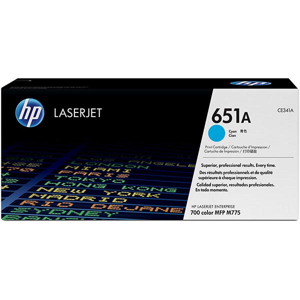 HP 651A (CE341A) Cyan Original LaserJet Toner Cartridge (16000 Yield)