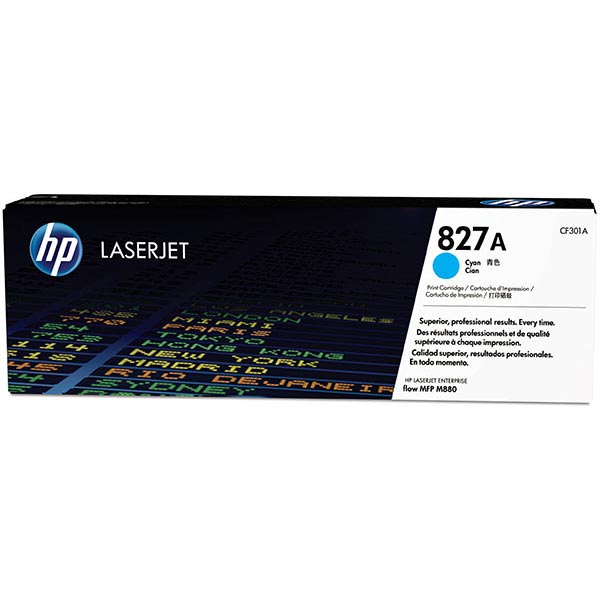 HP 827A (CF301A) Cyan Original LaserJet Toner Cartridge (32000 Yield)