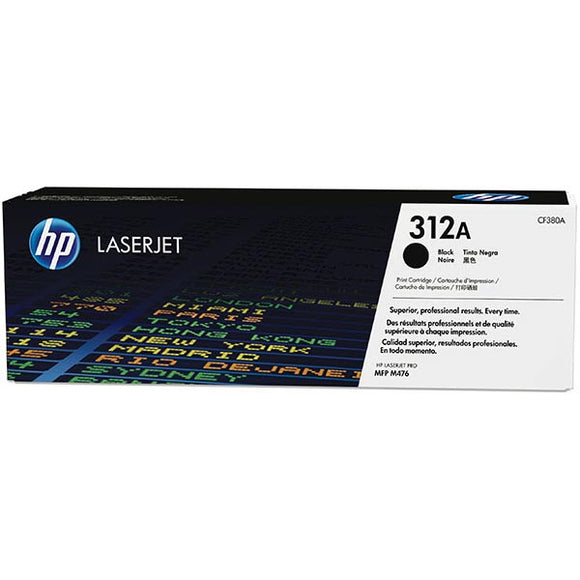 HP 312A (CF380A) Black Original LaserJet Toner Cartridge (2280 Yield)