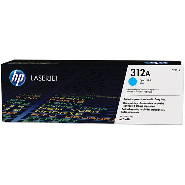 HP 312A (CF381A) Cyan Original LaserJet Toner Cartridge (2700 Yield)