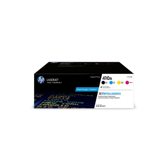 HP 410A (CF410AQ) 4-Pack Black Cyan Magenta Yellow Original LaserJet Toner Cartridges (2300 Yield)
