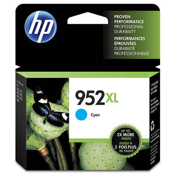 HP 952XL (L0S61AN) High Yield Cyan Original Ink Cartridge (1600 Yield)