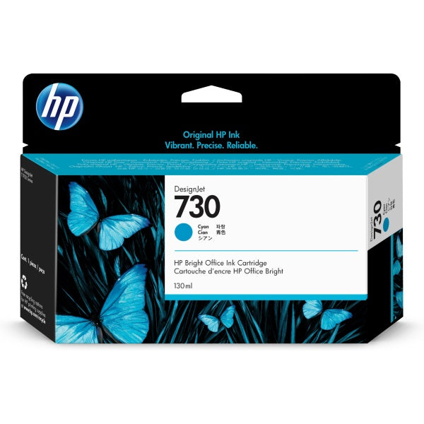 HP 730 (P2V62A) Cyan Ink Cartridge (130 ml)