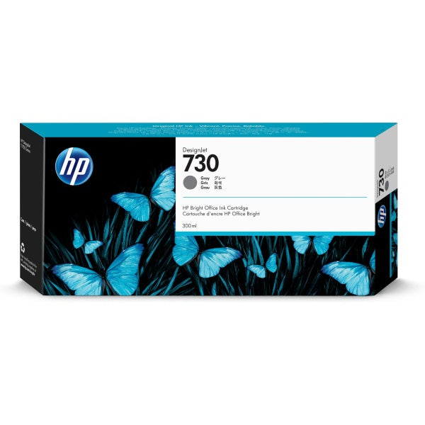 HP 730 (P2V72A) Gray Ink Cartridge (300 ml)