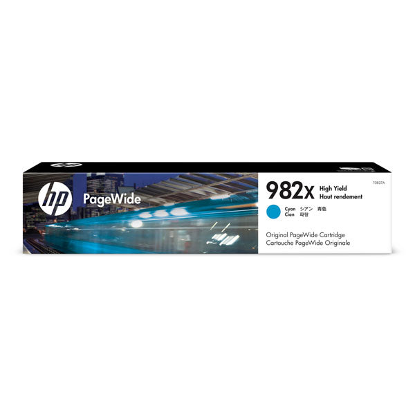HP 982X (T0B27A) High Yield Cyan Original PageWide Cartridge (16000 Yield)
