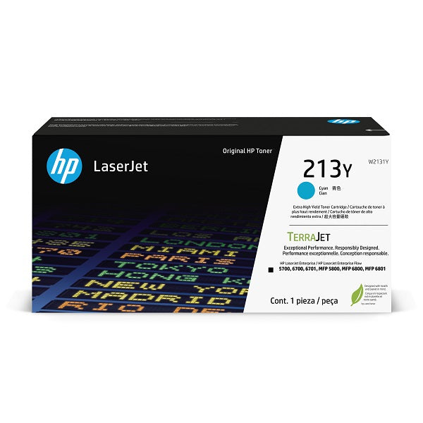 HP 213Y (W2131Y) Cyan Original LaserJet Toner Crtg (12000 Yield)