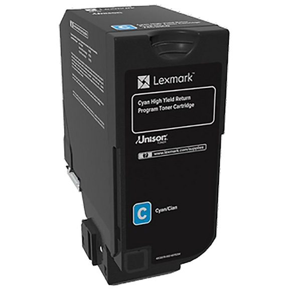 Lexmark High Yield Cyan Return Program Toner Cartridge (12000 Yield)