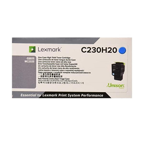 Lexmark High Yield Cyan Toner Cartridge (2300 Yield) (C230H20)
