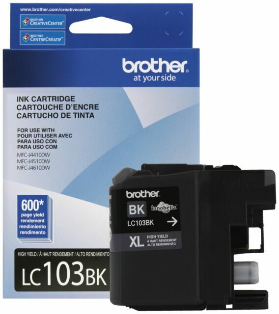 Brother LC103BK 600 pages High Yield Ink Cartridge - Black